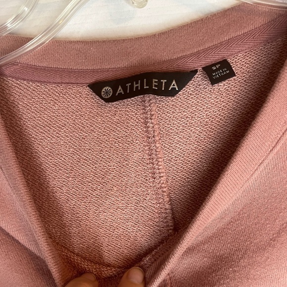 Athleta Embrace Tie Waist Short Sleeve Sweatshirt Dress - Picture 8 of 8